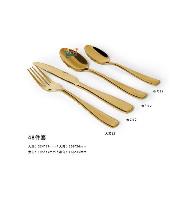 whitesun-48-piece-golden-dinner-set